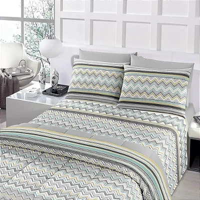 EDREDOM COT ROYAL 100%ALG KING CINZA NICOLAS